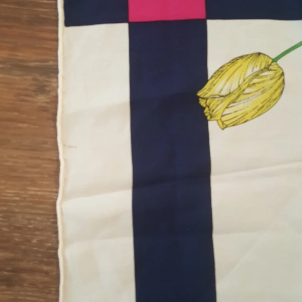 Vintage Christian Dior Floral Butterfly Silk Scarf